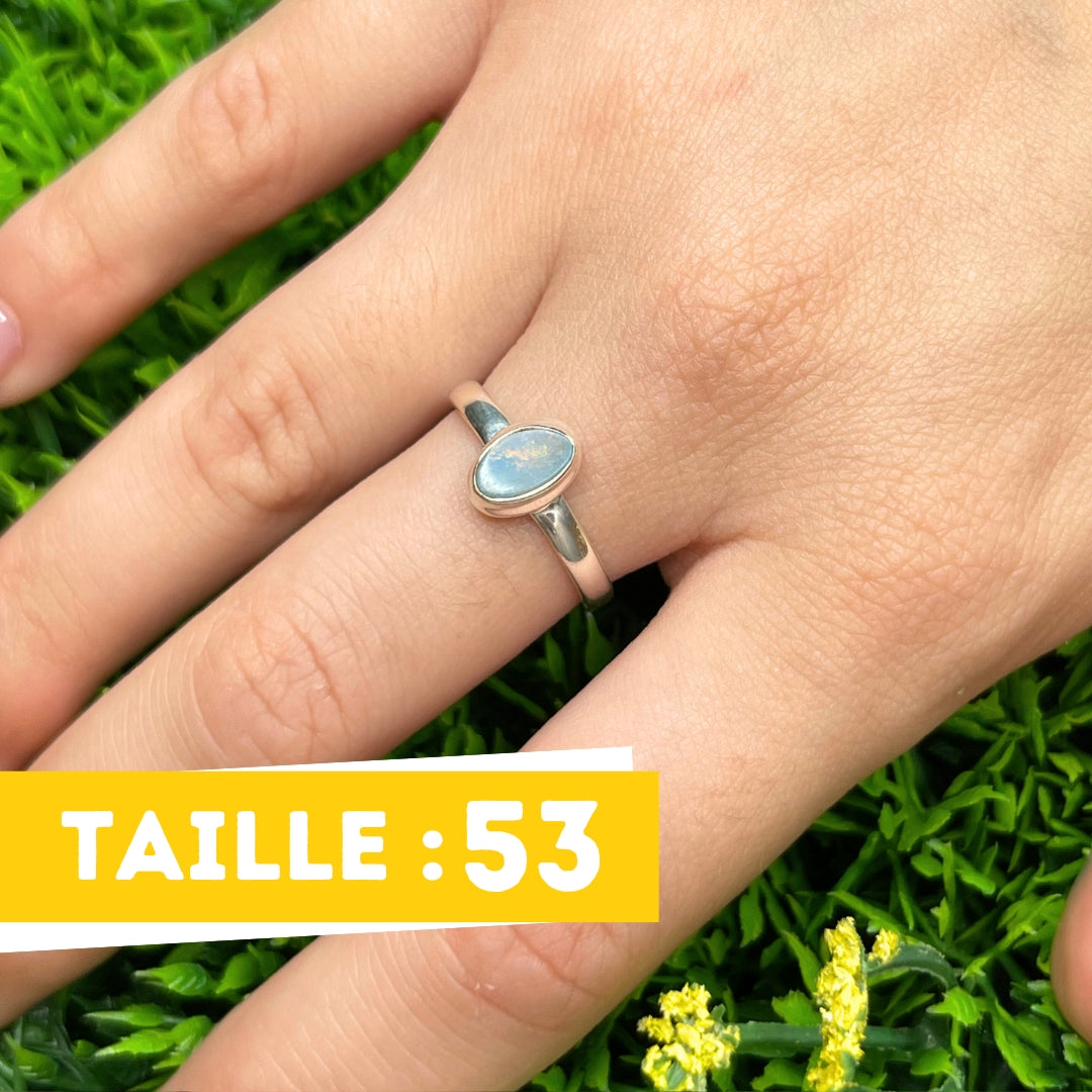 Bague Argent Opale Australienne #12