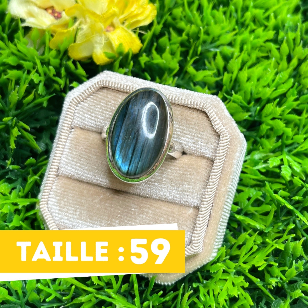 Bague Argent Labradorite Bluefire #54