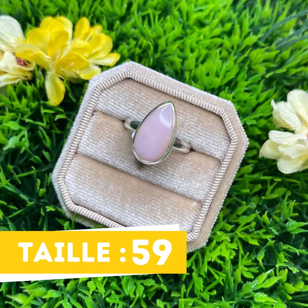 Bague Argent Opale Rose #11