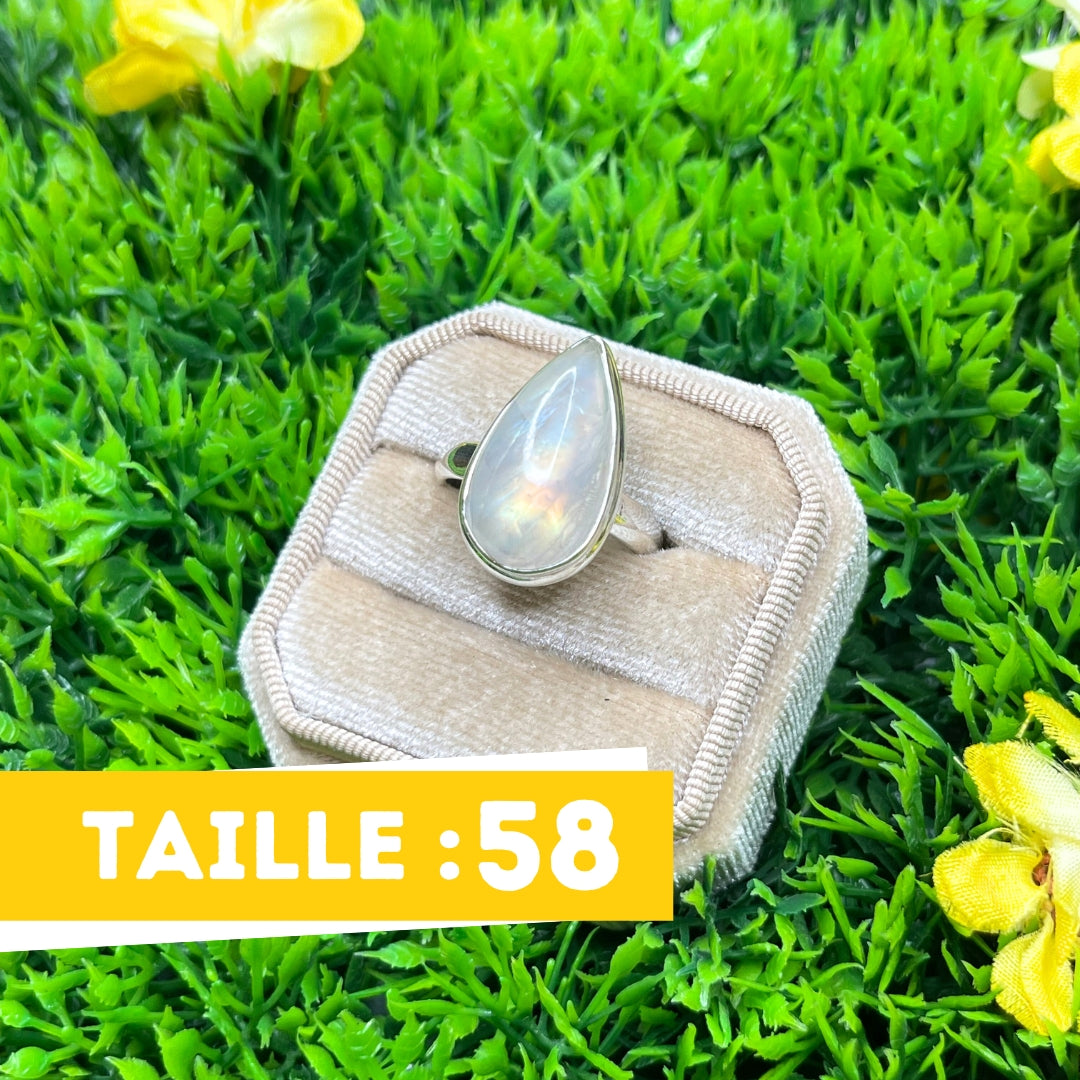 Bague Pierre de Lune Blue Fire #56