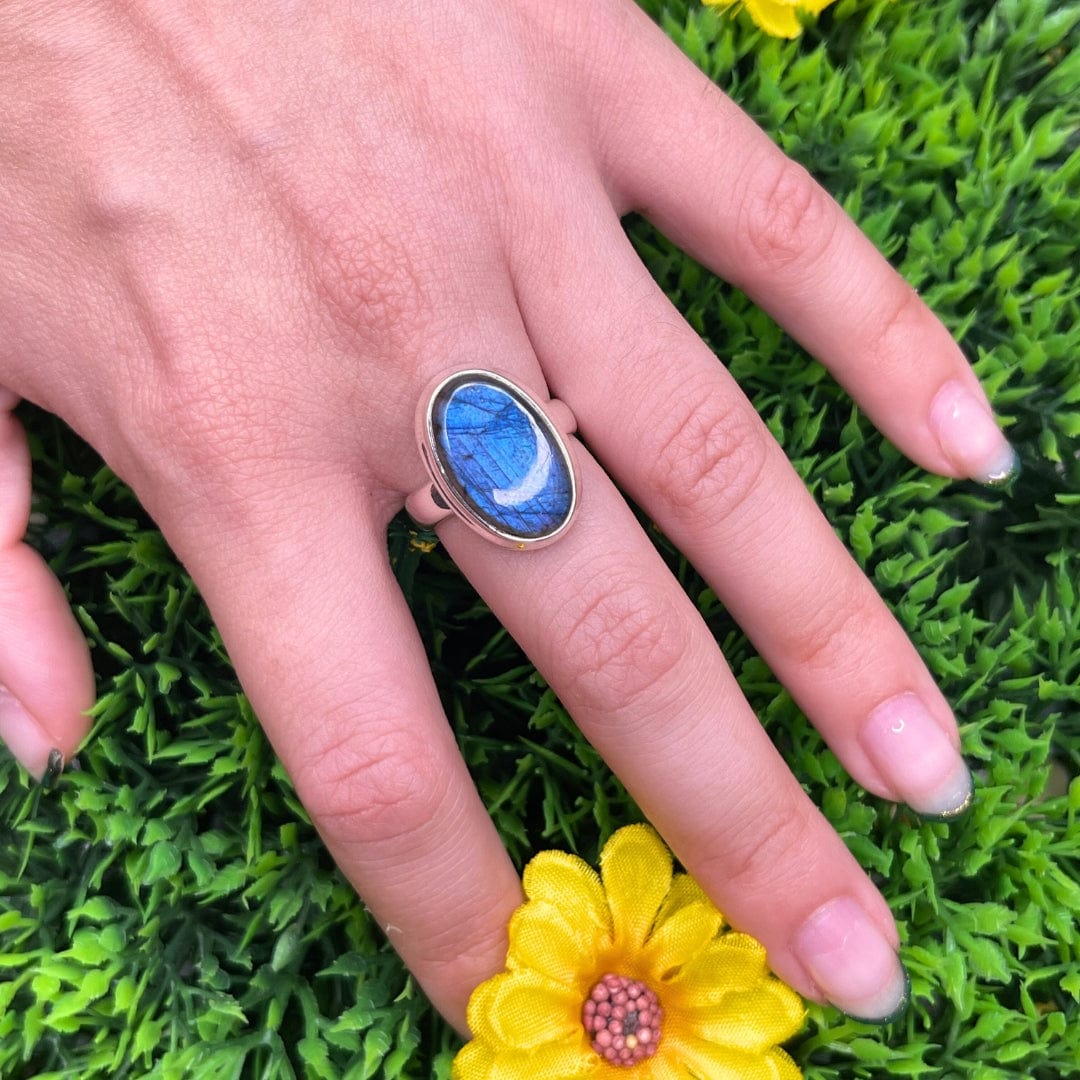 Bague Argent Labradorite Bluefire #37