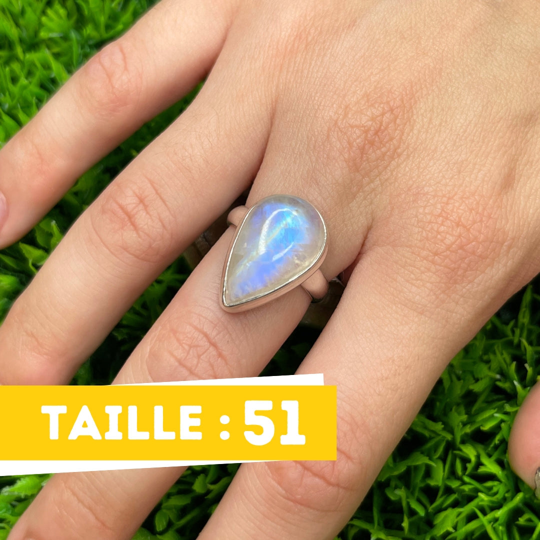 Bague Pierre de Lune Blue Fire #74