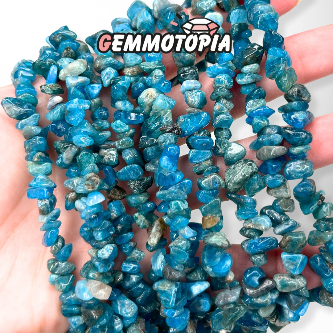 Perle Chips Apatite Bleue 80 CM