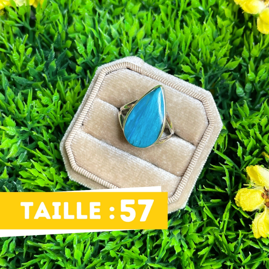 Bague Opale Bleue du Pérou #18