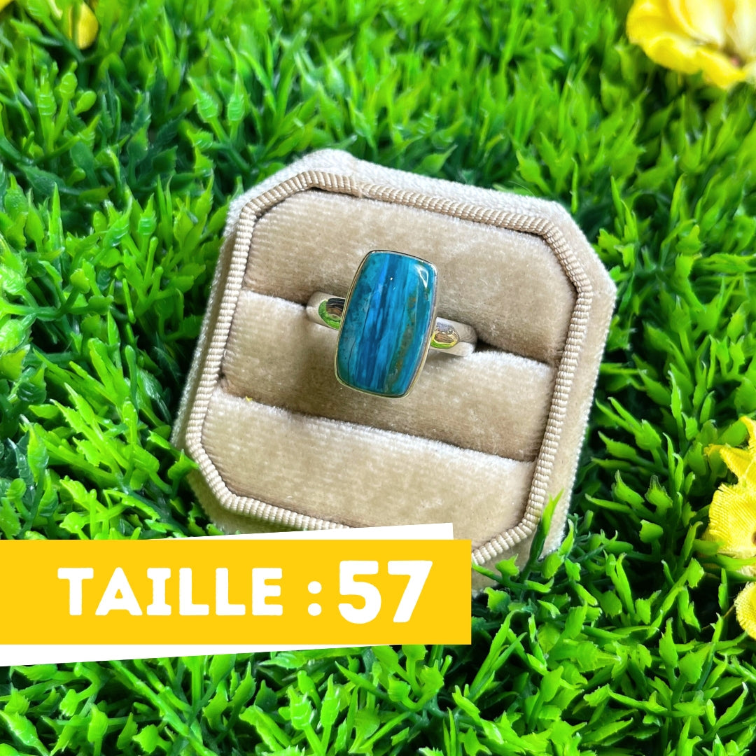 Bague Opale Bleue du Pérou #41