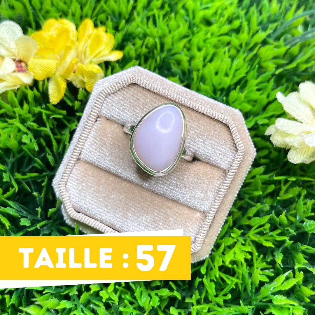 Bague Argent Opale Rose #13