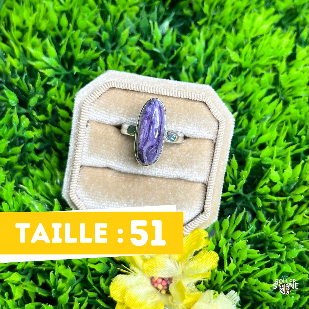 Bague Argent Charoite #7