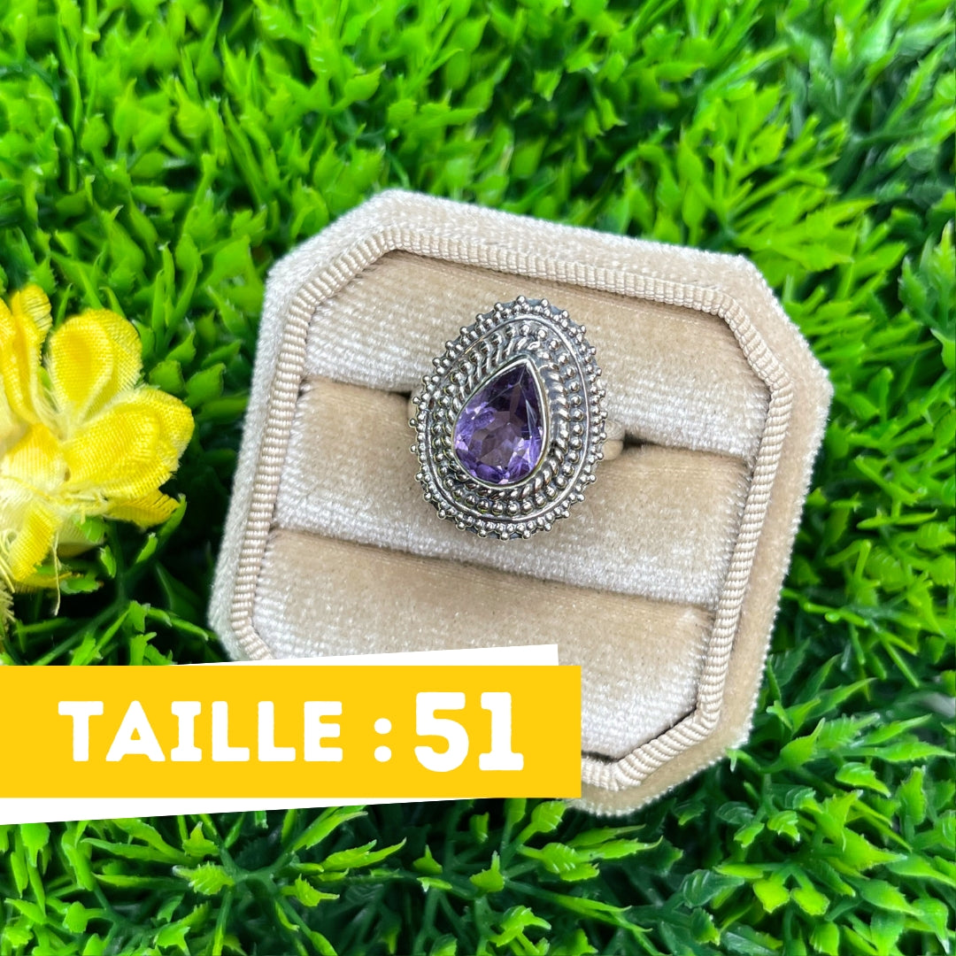 Bague Argent Améthyste #39