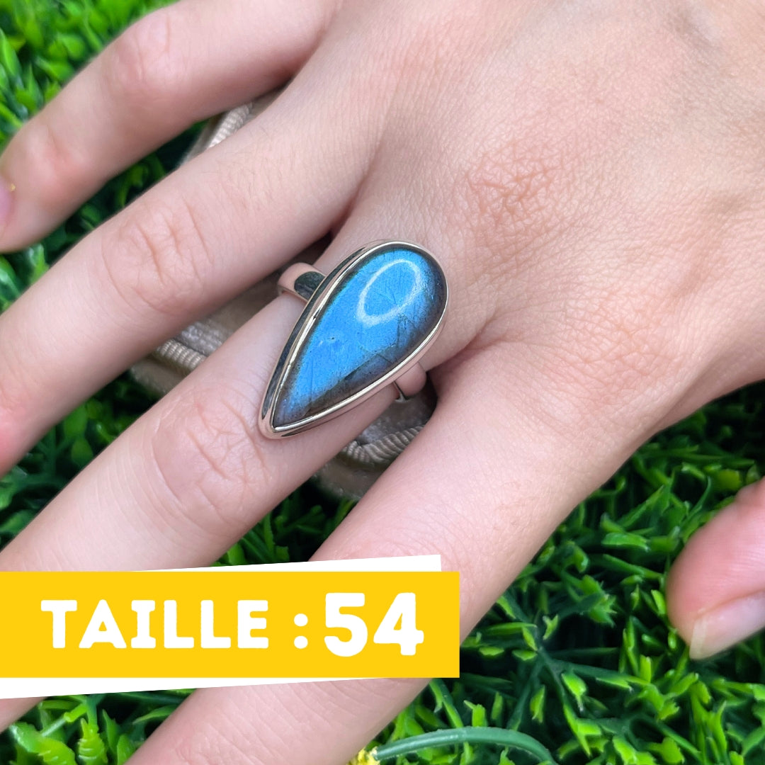 Bague Argent Labradorite Bluefire #59