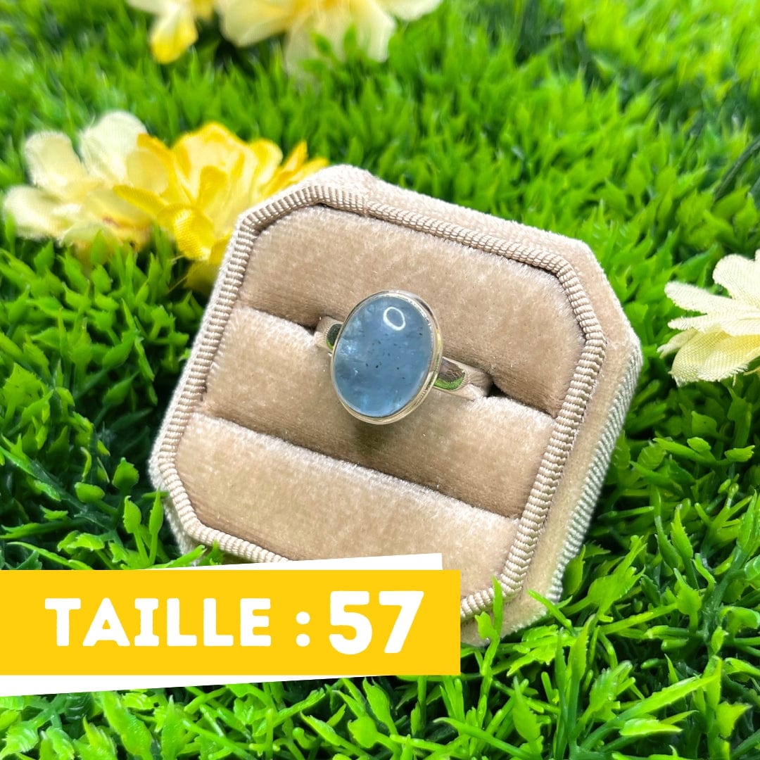 Bague Argent Aigue Marine #36