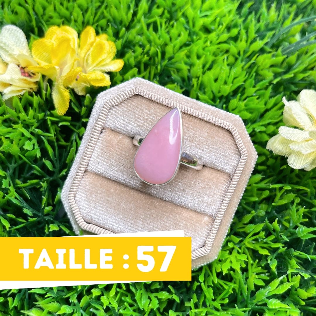 Bague Argent Opale Rose #12