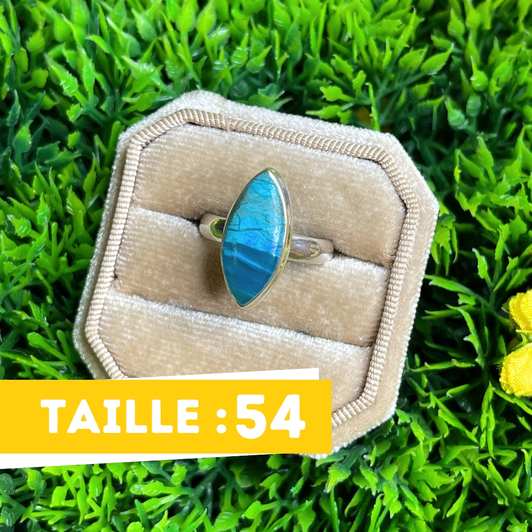 Bague Opale Bleue du Pérou #20