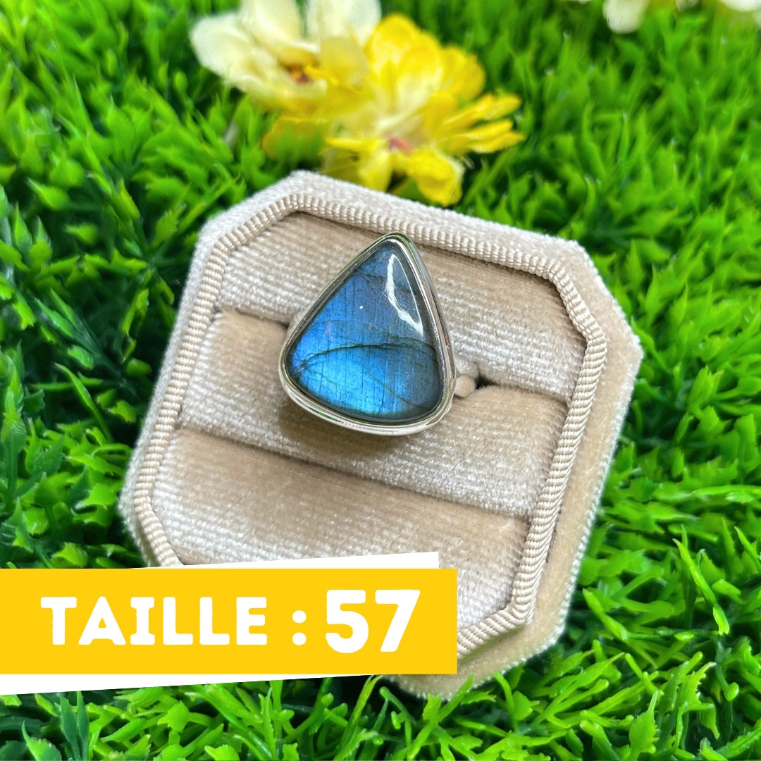 Bague Argent Labradorite Bluefire #61