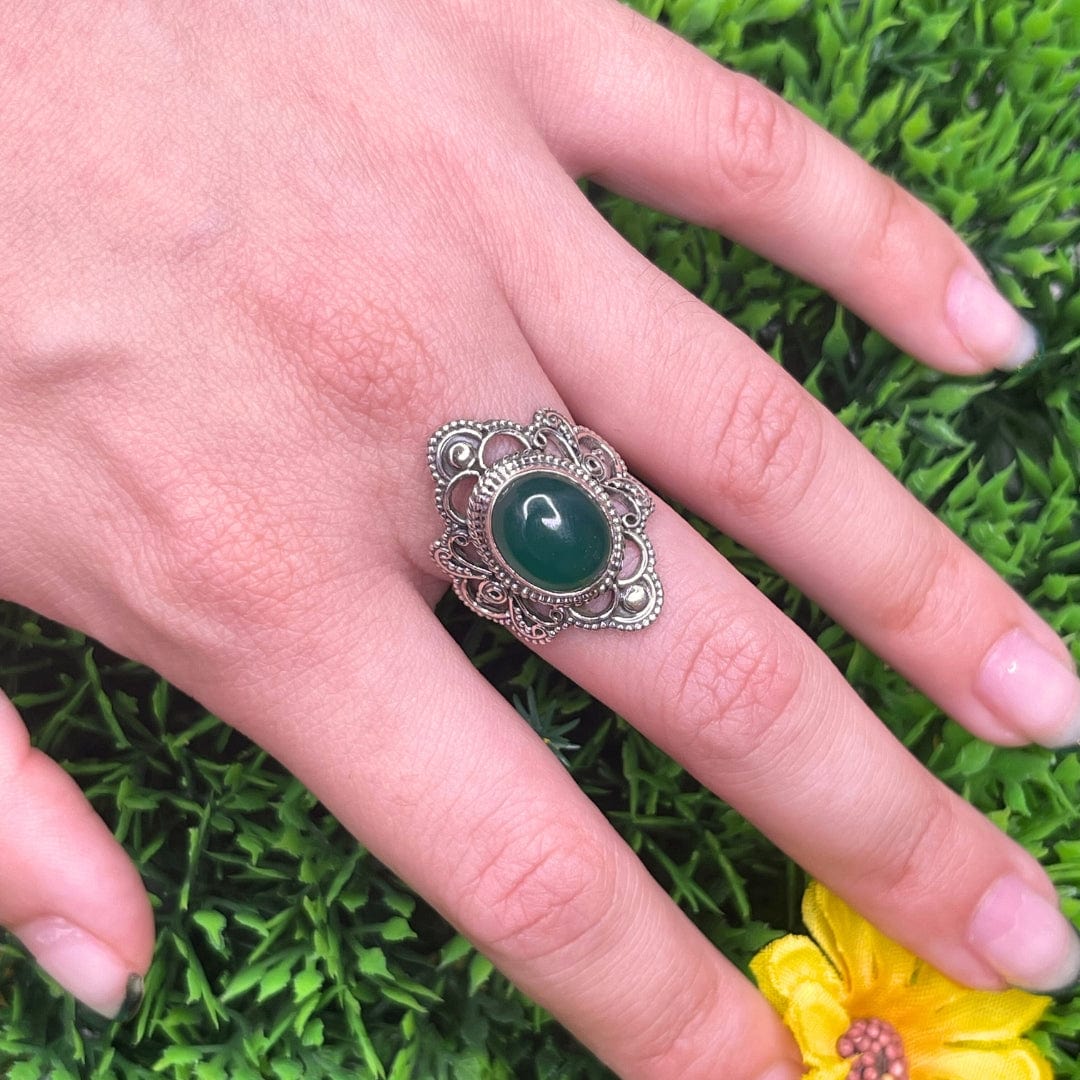 Bague Argent Onyx Vert #2