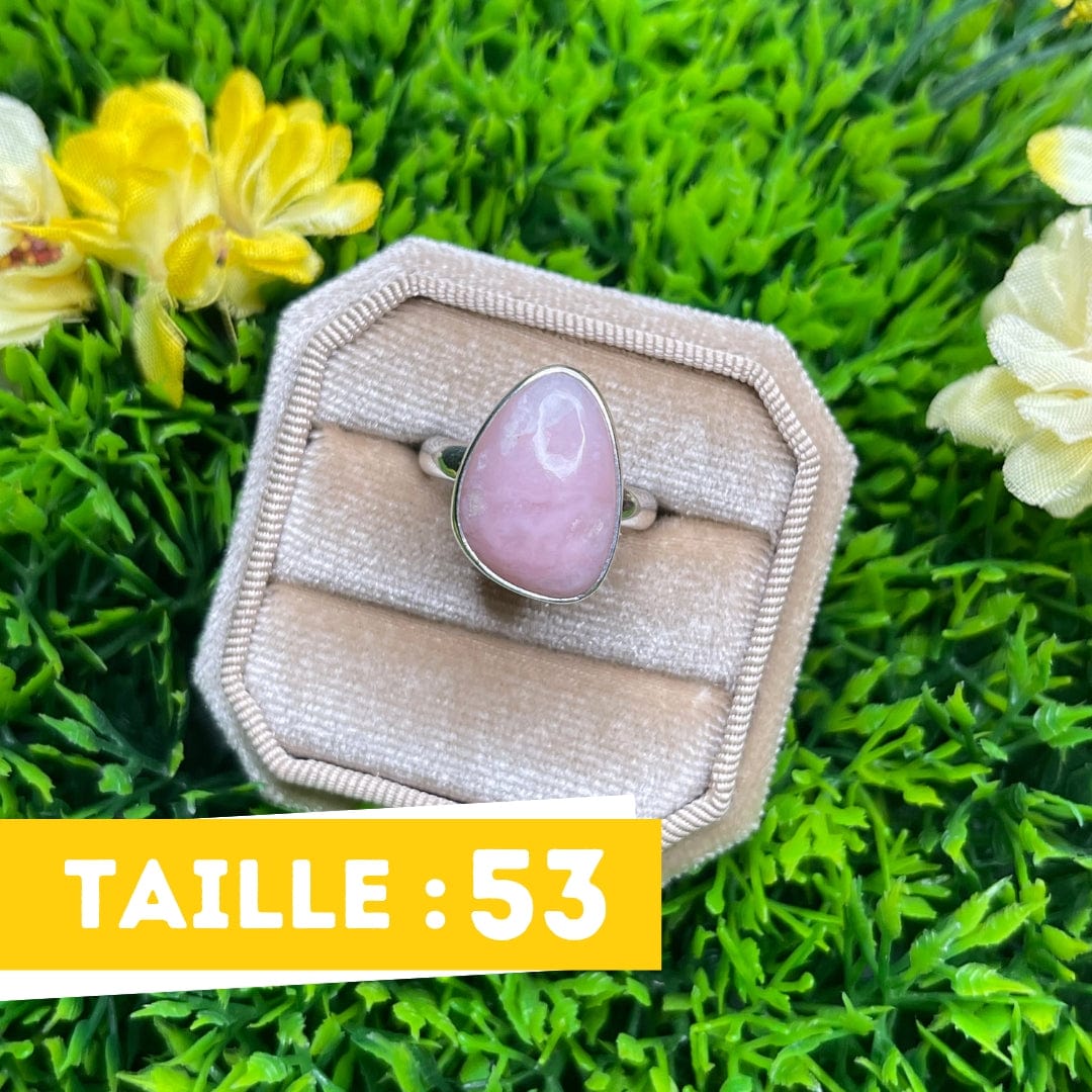 Bague Argent Opale Rose #17