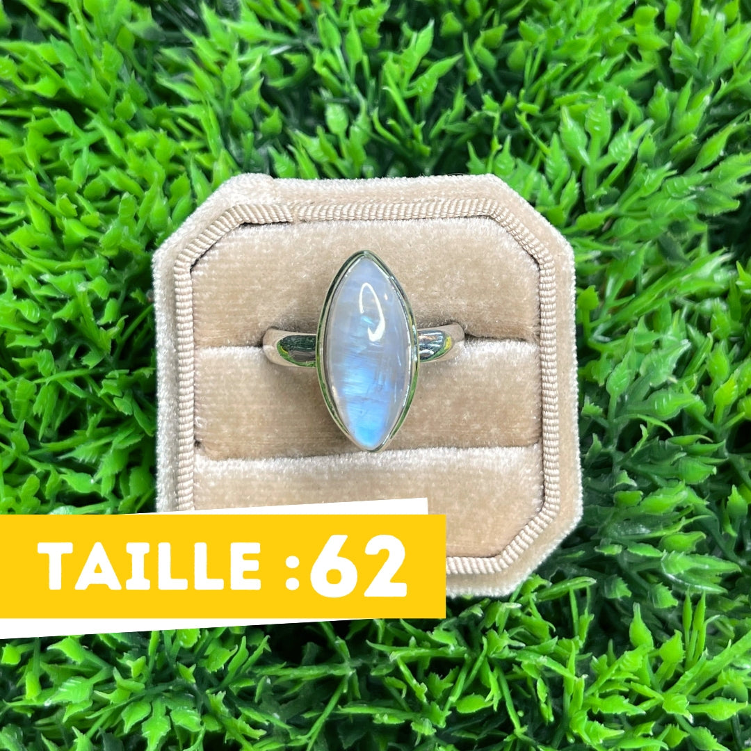 Bague Pierre de Lune Blue Fire #156