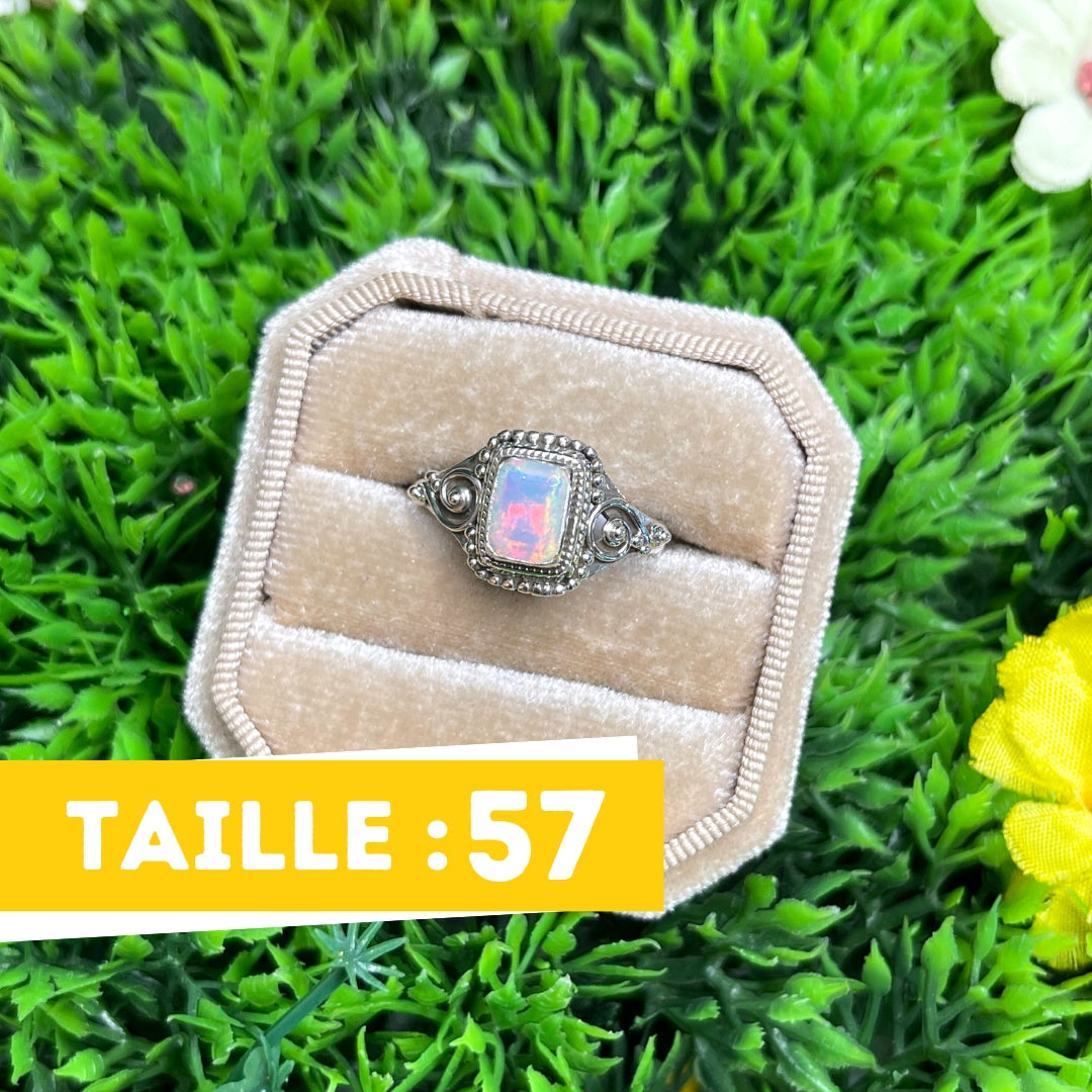 Bague Argent 925 Opale Ethiopienne #7