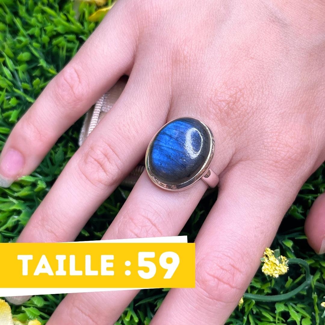 Bague Argent Labradorite Bluefire #51