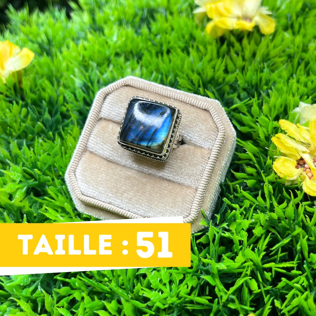 Bague Argent Labradorite Bluefire #85