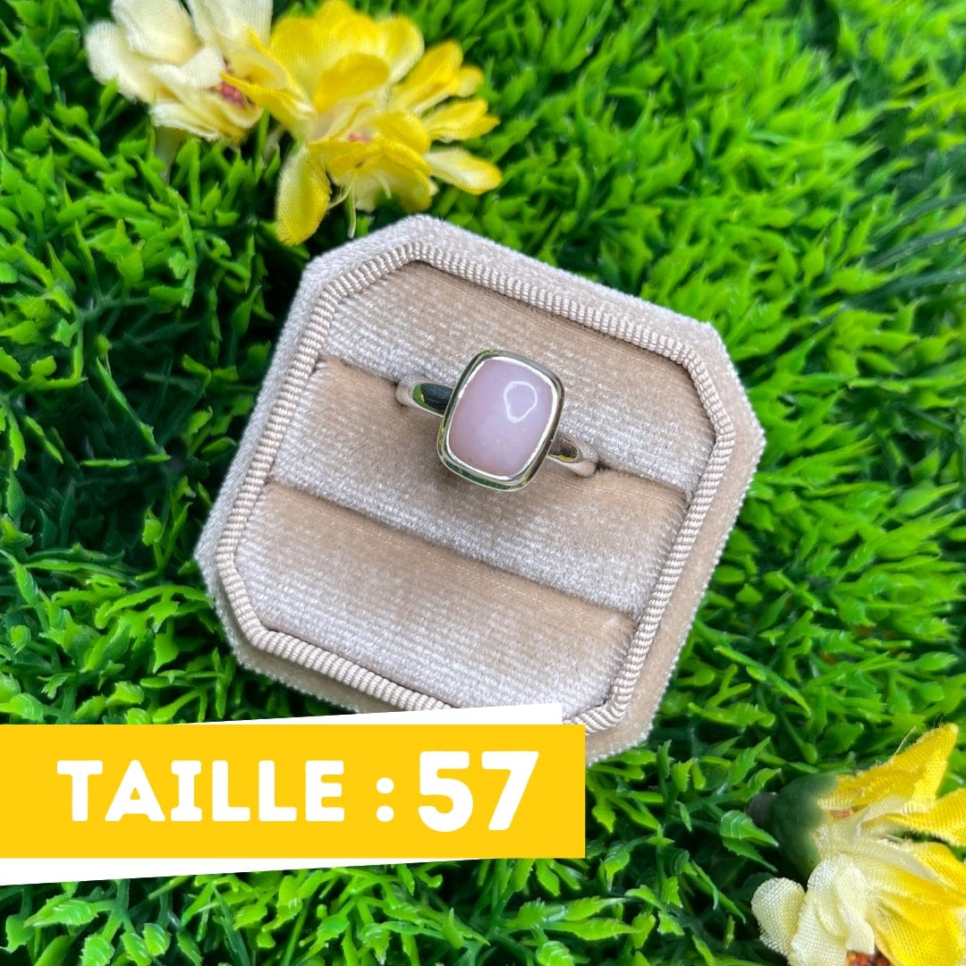 Bague Argent Opale Rose #56