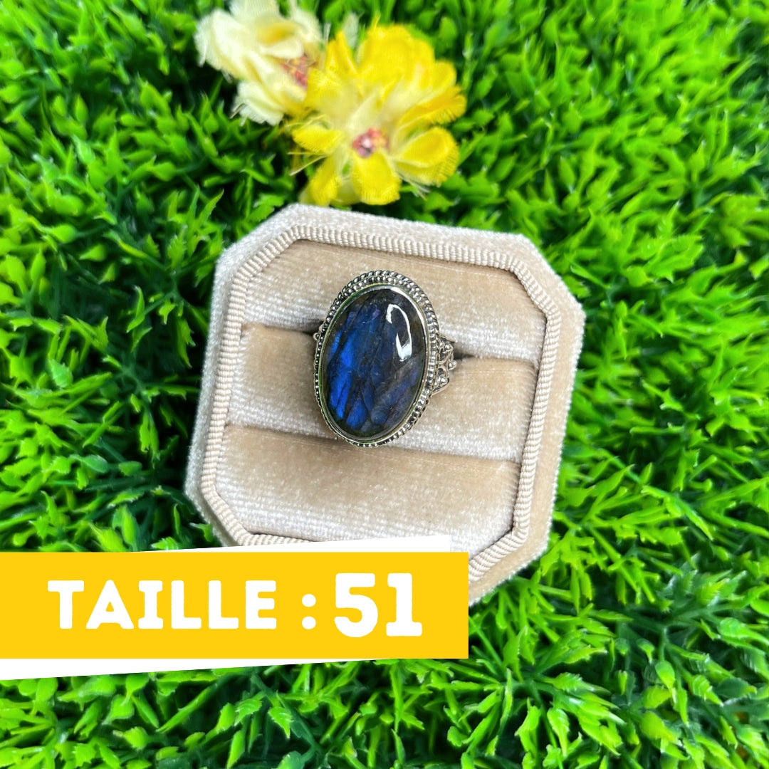 Bague Argent 925 Labradorite Bluefire #107