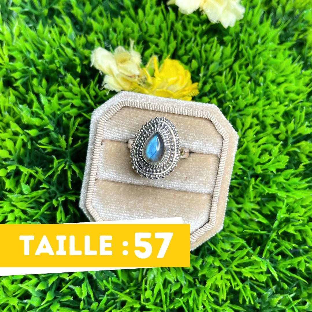 Bague Argent 925 Labradorite Bluefire #103