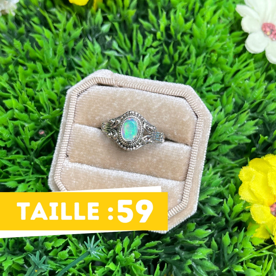 Bague Argent 925 Opale Ethiopienne #14