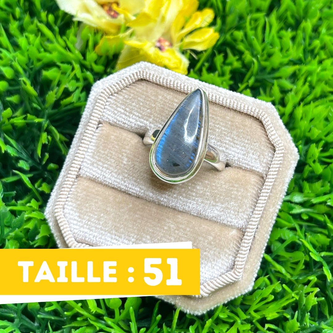 Bague Argent Labradorite Bluefire #60