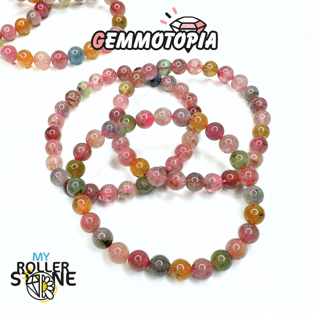 Bracelet Tourmaline Multicolore Bonbon 7A