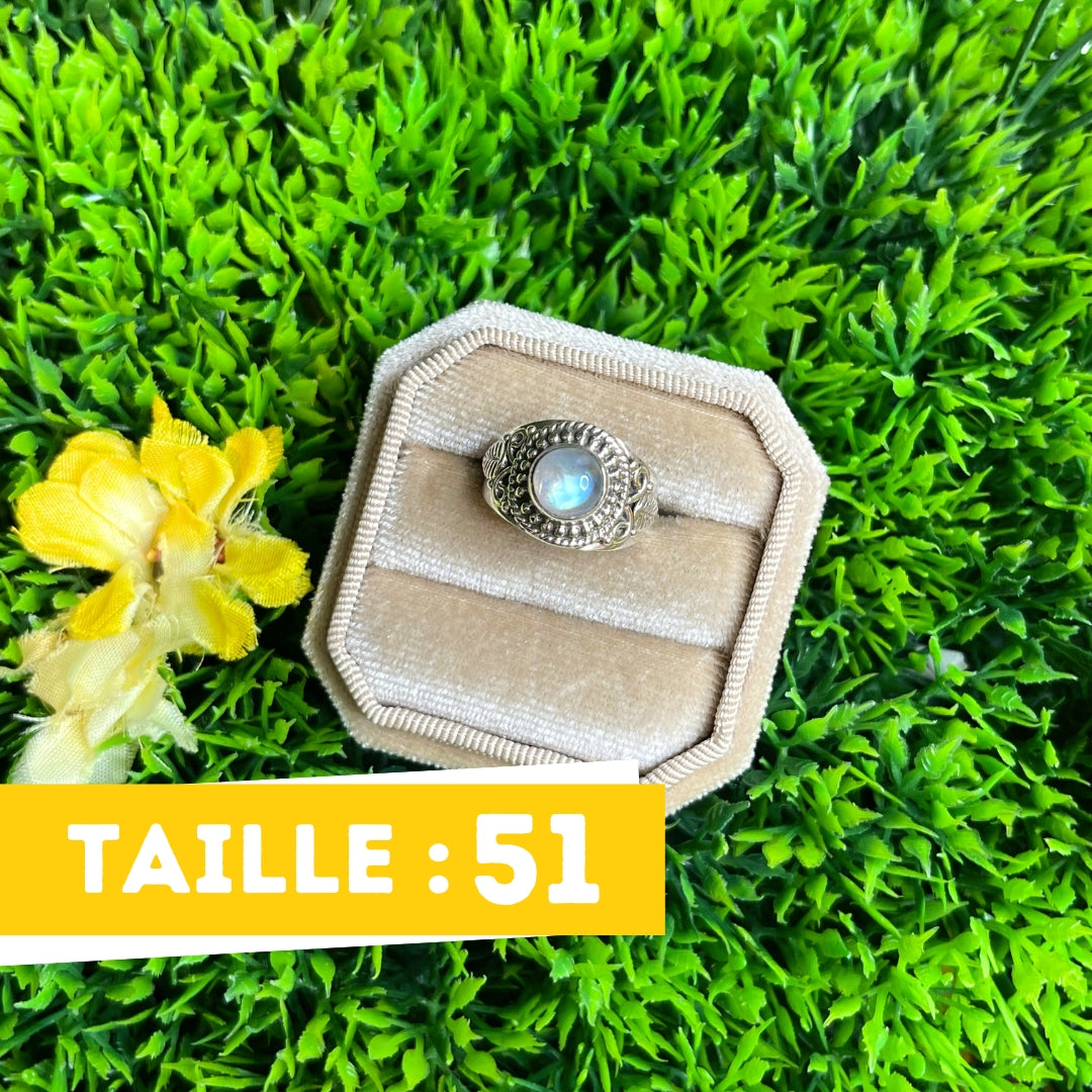 Bague Pierre de Lune Blue Fire #150