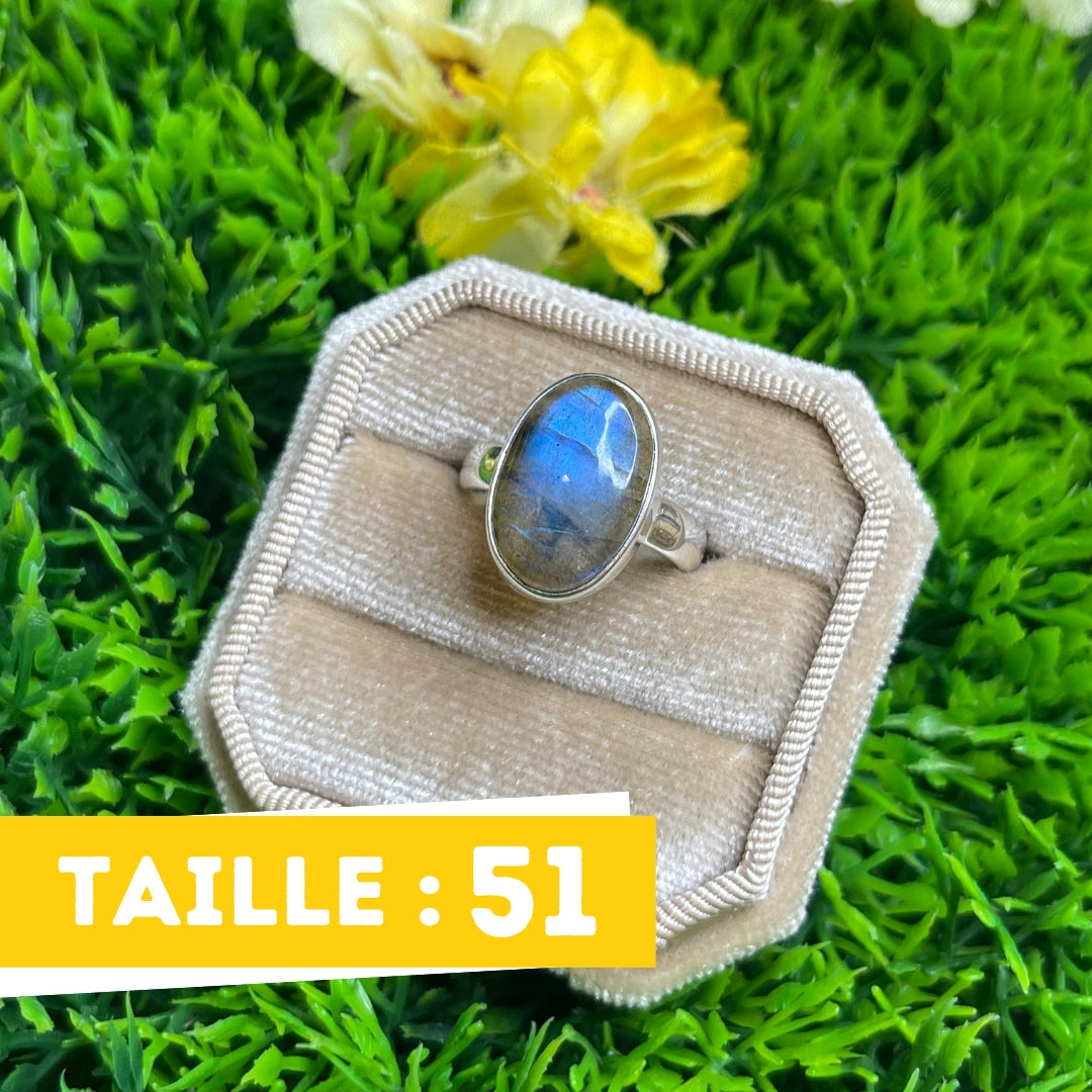 Bague Argent Labradorite Bluefire #62