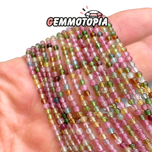 Perle Tourmaline Multicolore 8A en 3 mm