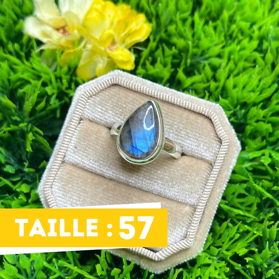 Bague Argent Labradorite Bluefire #43