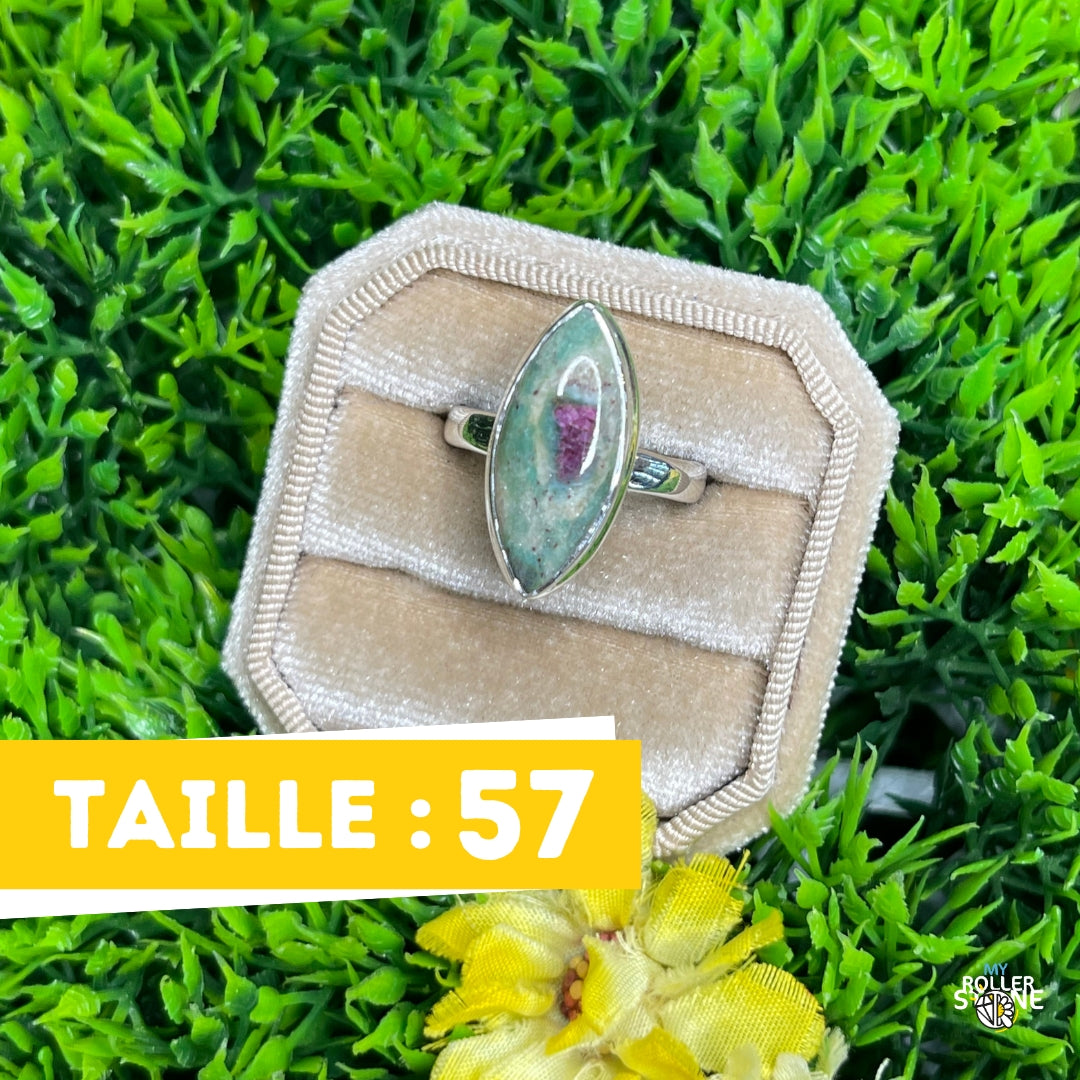 Bague Argent Rubis Fuchsite #17