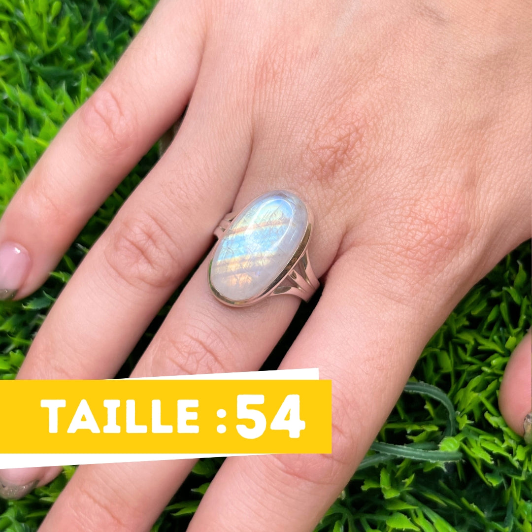 Bague Pierre de Lune Blue Fire #82