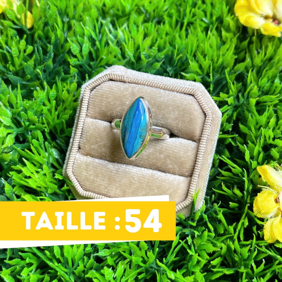 Bague Opale Bleue du Pérou #40