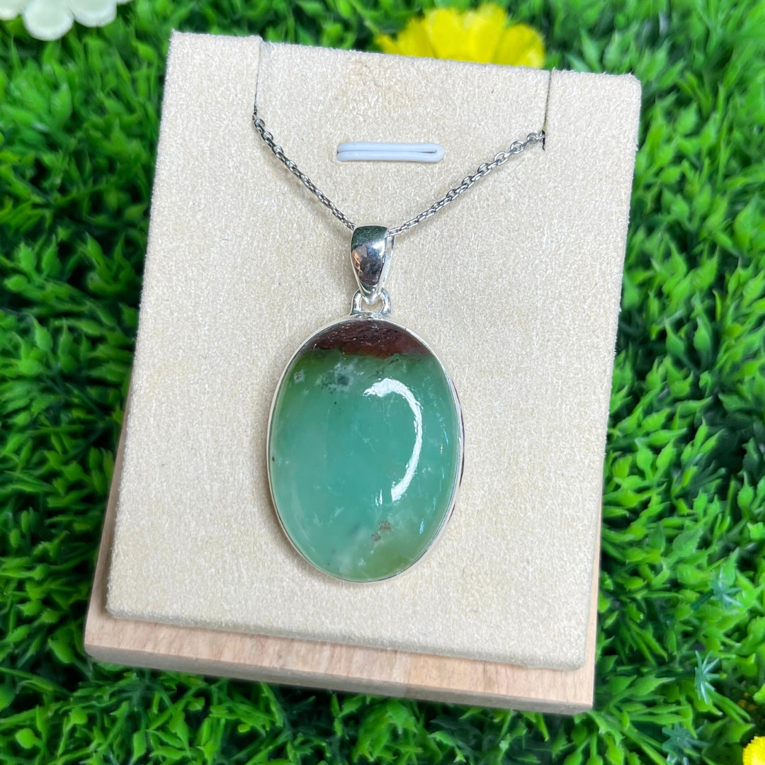 Pendentif Argent 925 Chrysoprase Boulder #2