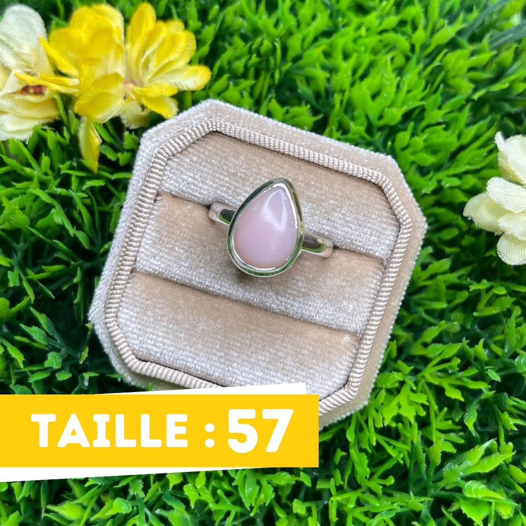 Bague Argent Opale Rose #16