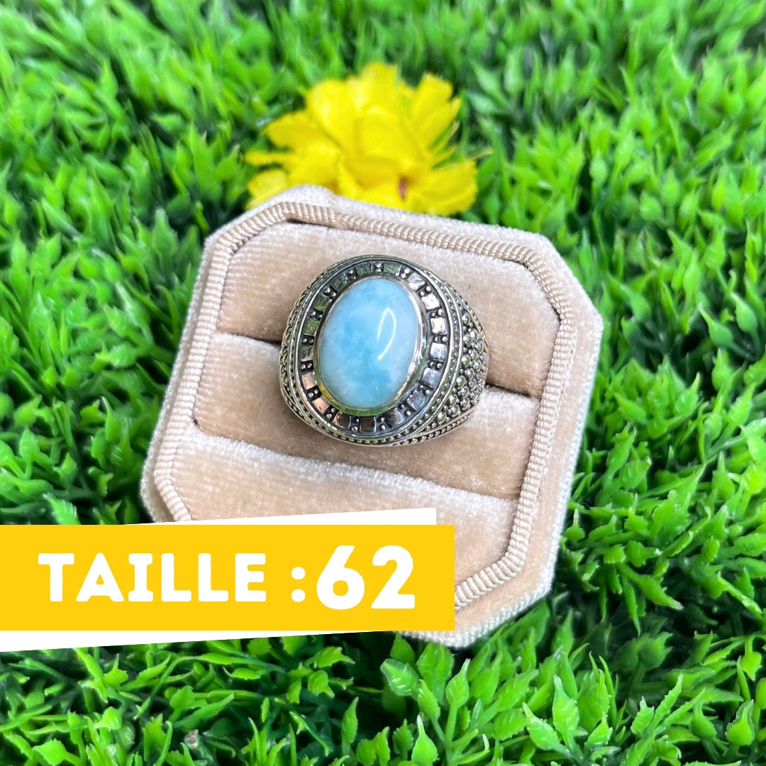 Chevalière Argent Larimar Viking #3