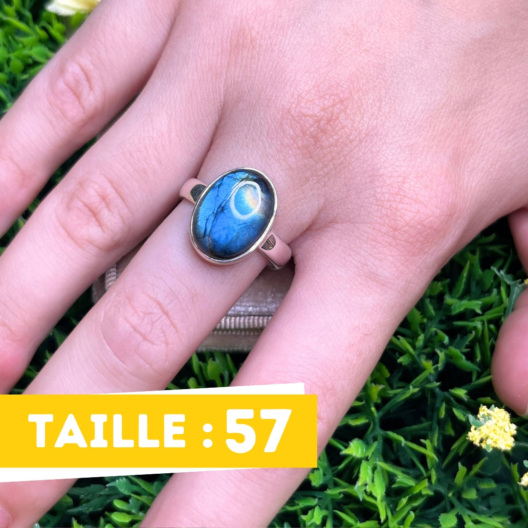 Bague Argent Labradorite Bluefire #47