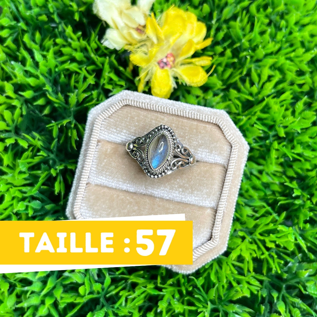 Bague Argent 925 Labradorite Bluefire #101