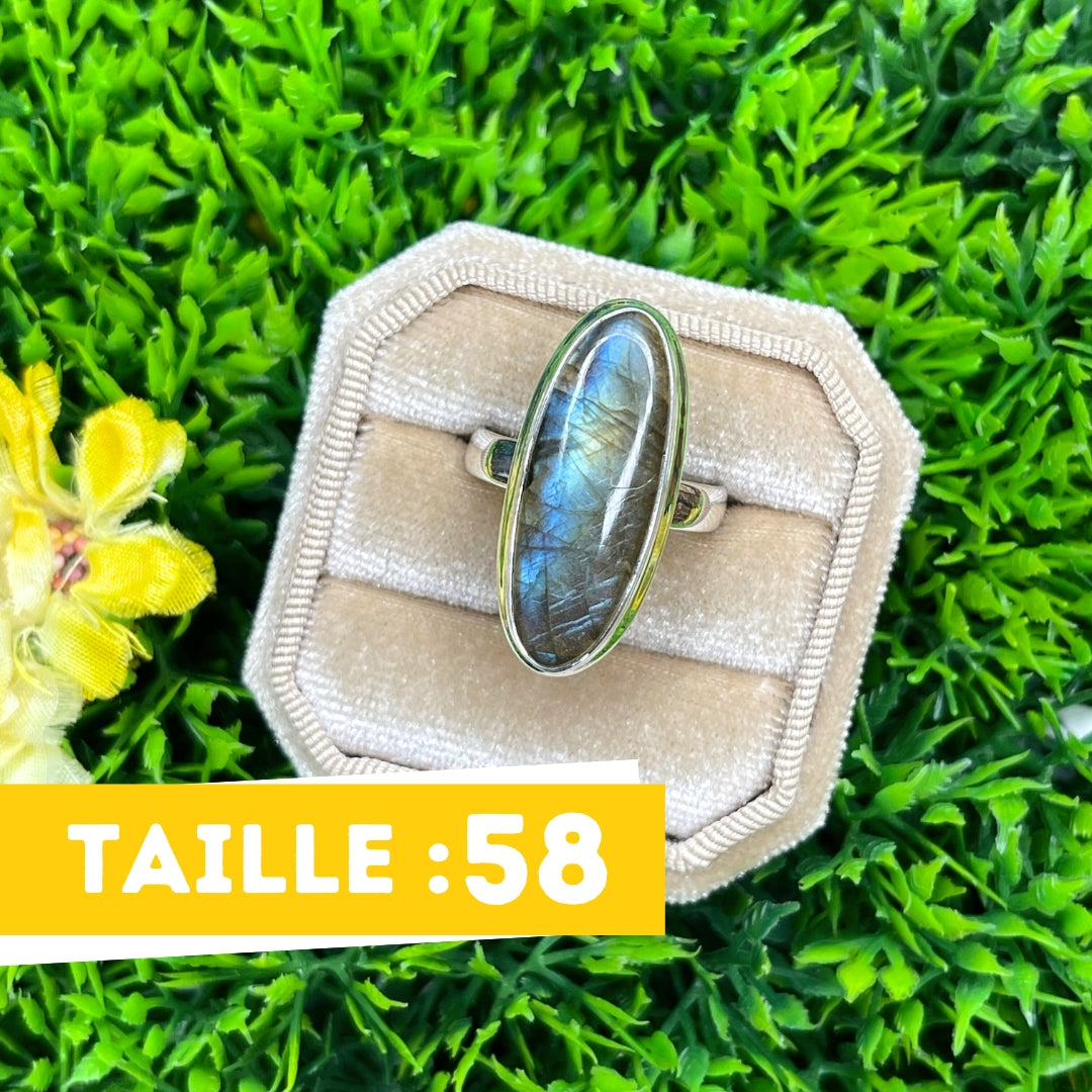 Bague Argent Labradorite Bluefire #134