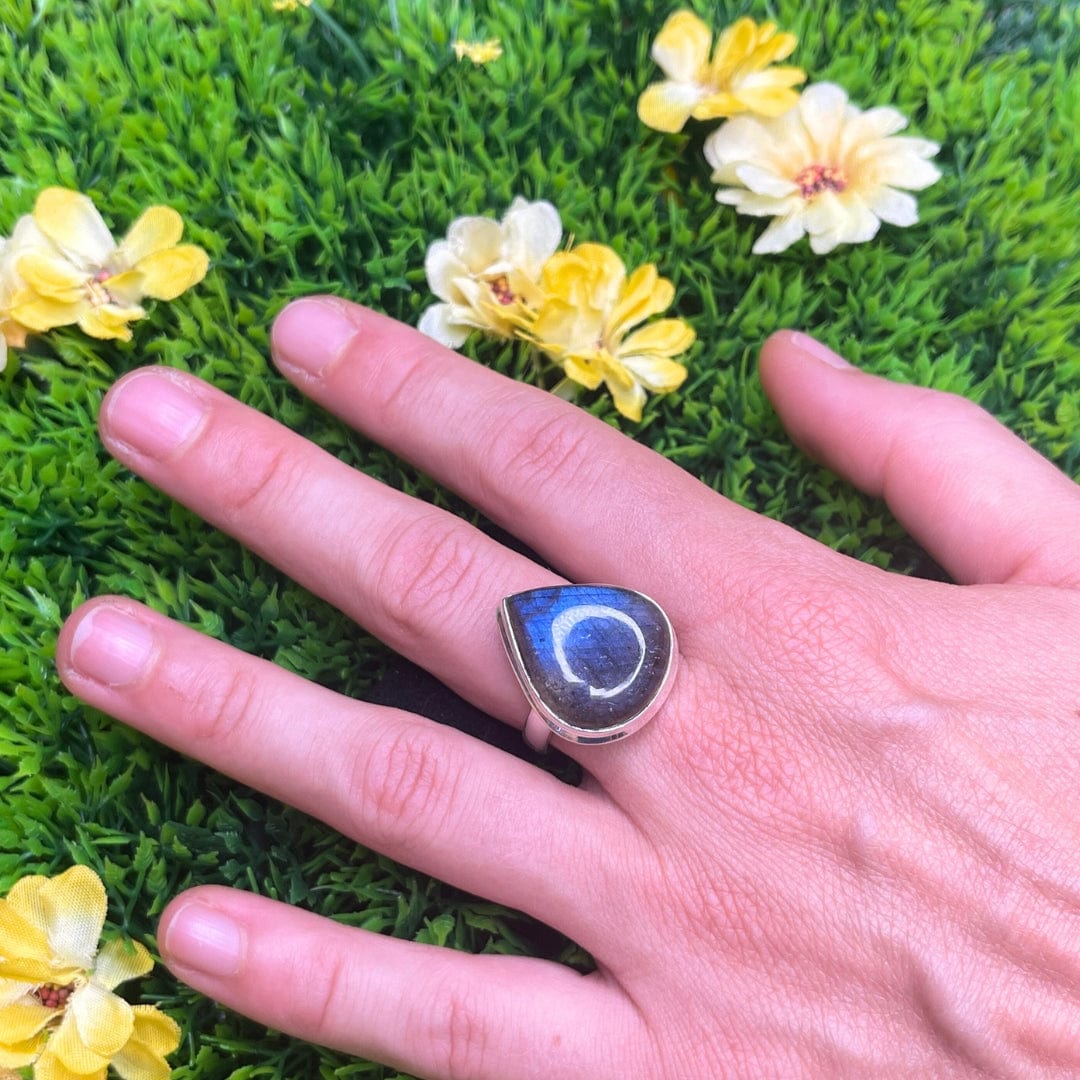 Bague Argent Labradorite Bluefire #8