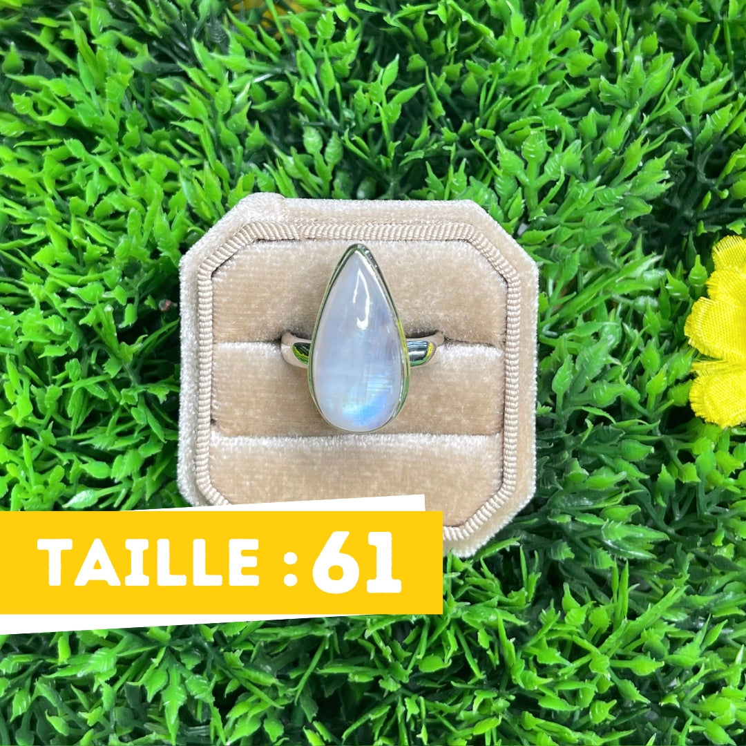 Bague Pierre de Lune Blue Fire #160