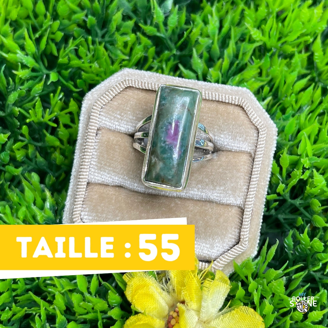 Bague Argent Rubis Fuchsite #8