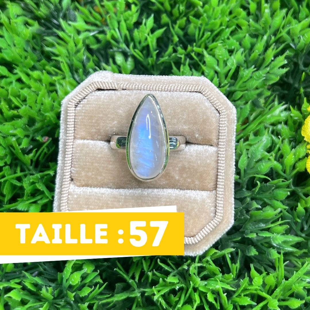 Bague Pierre de Lune Blue Fire #168