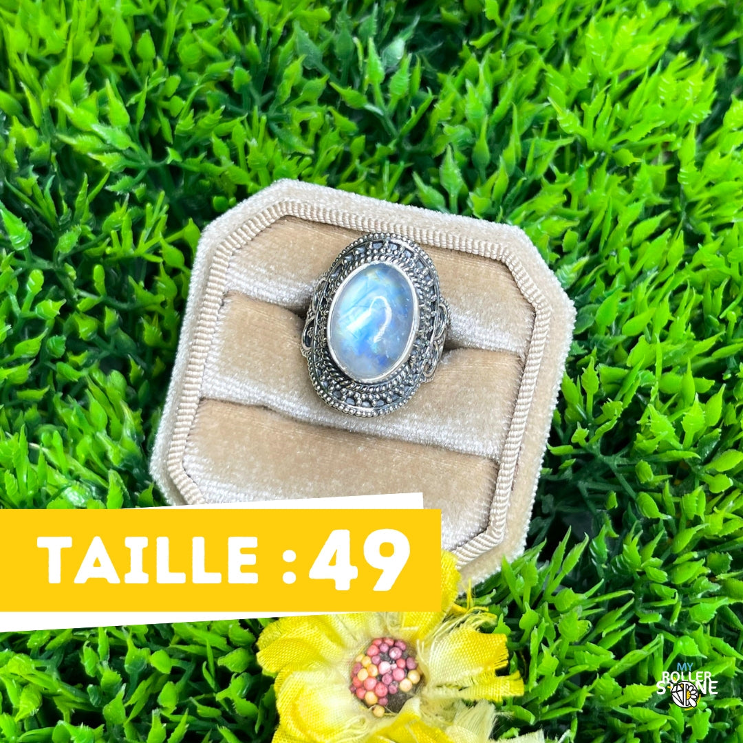 Bague Argent 925 Pierre de Lune #356