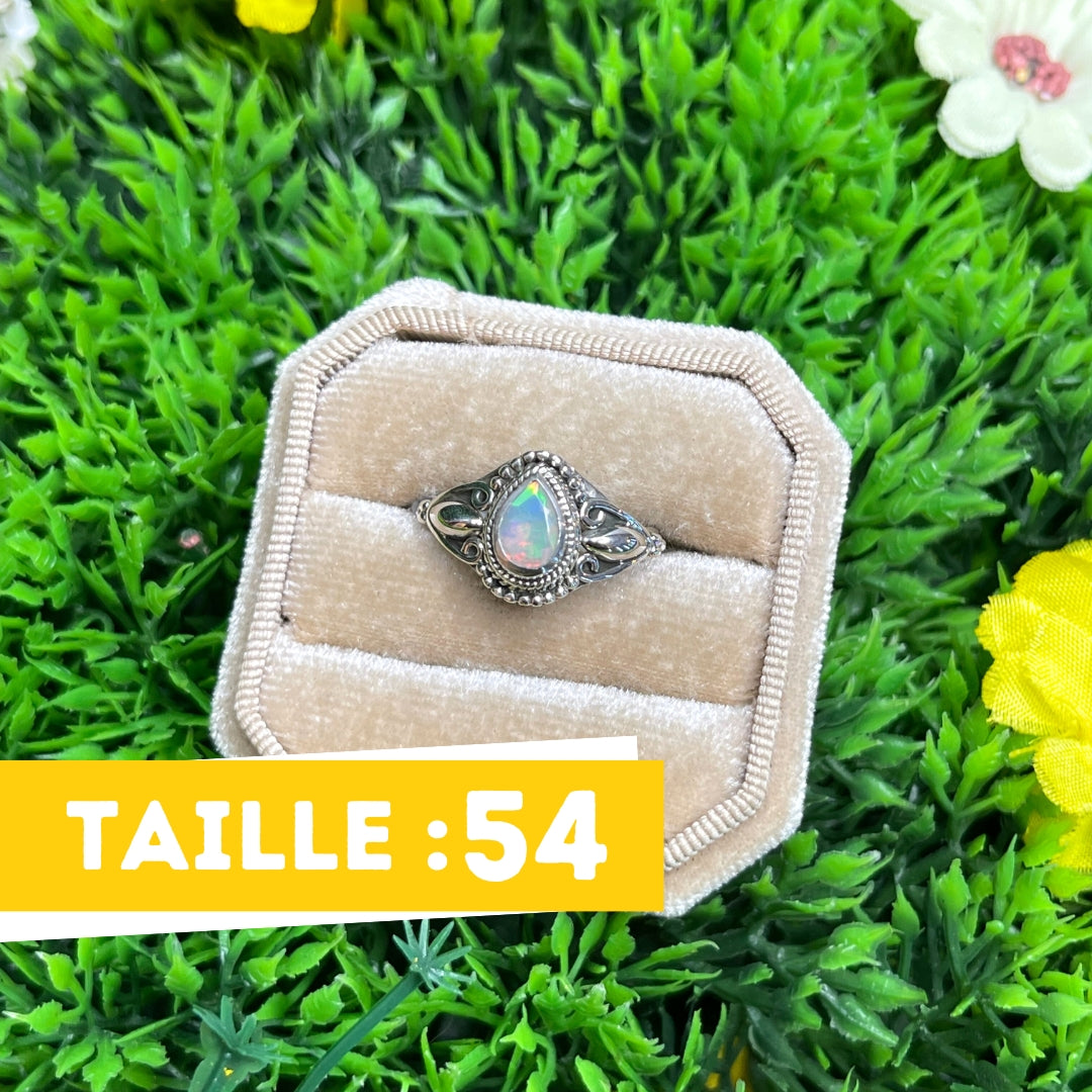 Bague Argent 925 Opale Ethiopienne #8