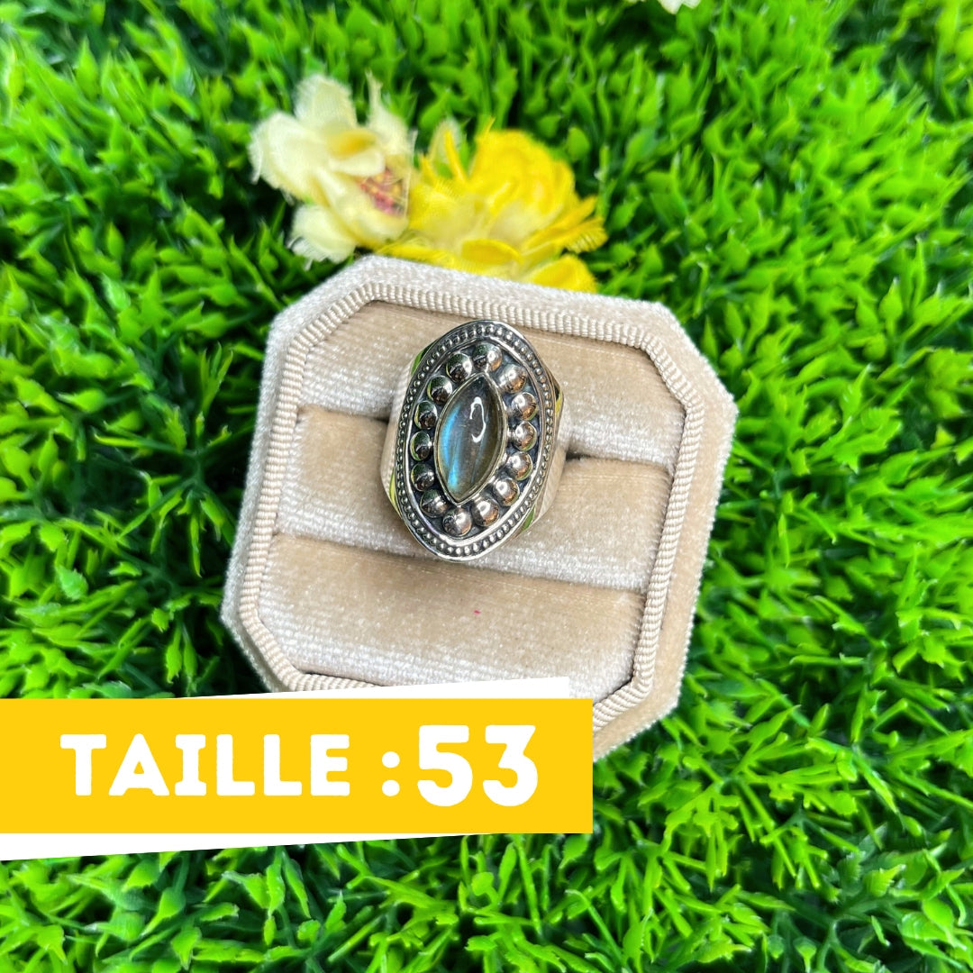 Bague Argent 925 Labradorite Bluefire #118