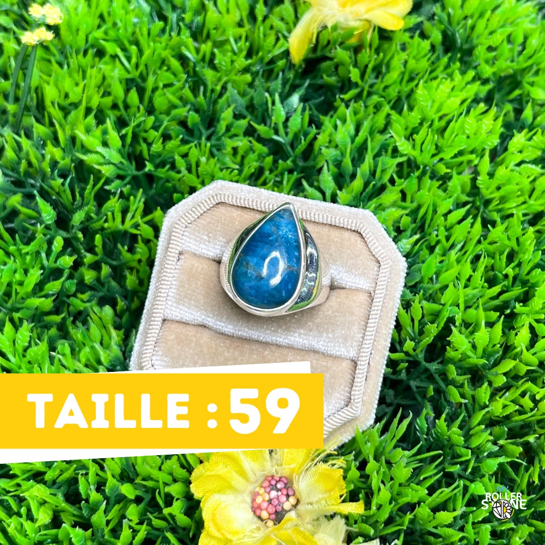 Bague Argent Apatite Néon #10